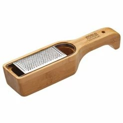 World Of Flavours Italian Bamboo Grater With Holder