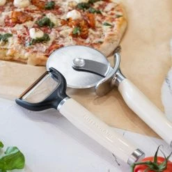 KitchenAid Stainless Steel Pizza Cutter And Slicer Almond Cream -Kitchen Gadgets Store KAG113OHACE KitchenAid Stainless Steel Pizza Wheel Almond Cream 5