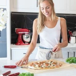 KitchenAid Stainless Steel Pizza Cutter And Slicer Empire Red -Kitchen Gadgets Store KAG113OHERE KitchenAid Stainless Steel Pizza Wheel Almond Cream 4