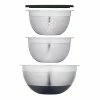 MasterClass Smart Space Stainless Steel Three Piece Bowl Set With Colander