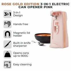 Tower Cavaletto Electric Can Opener Pink -Kitchen Gadgets Store T19031PNK Tower Cavaletto Can Opener Pink 5